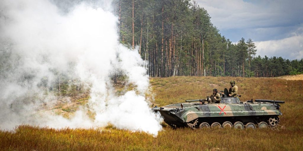 Allies Role-Play Attacking Ukraine Troops on Tanks, ATVs, Motorcycles