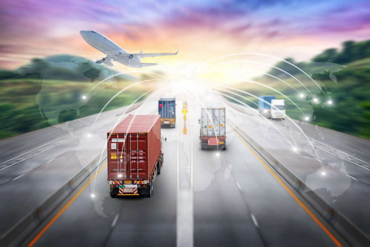 truck transport on highway