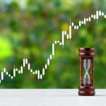 Hourglass and stock price chart